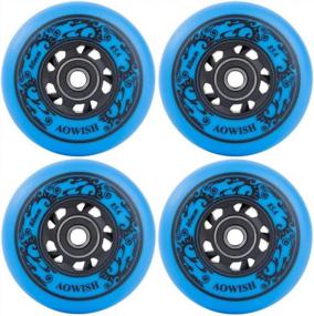 img 3 attached to AOWISH 85A Inline Skate Wheels For Outdoor Hockey Roller Blades - Includes ABEC-9 Bearings And Floating Spacers (8-Pack)