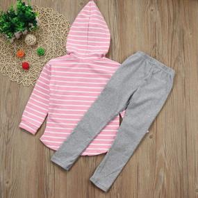 img 2 attached to Striped Long Sleeve Hoodie Pants Outfits For Toddler Girls, Ideal For Fall And Winter, Sizes 2-6Y