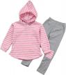 striped long sleeve hoodie pants outfits for toddler girls, ideal for fall and winter, sizes 2-6y logo