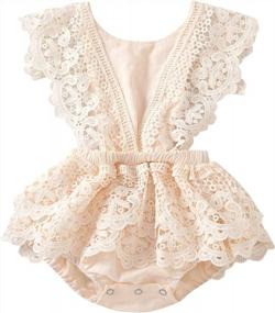 img 4 attached to Chic Baby Girl Lace Romper For Boho Style Newborn Photography Outfits