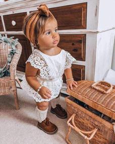 img 3 attached to Chic Baby Girl Lace Romper For Boho Style Newborn Photography Outfits