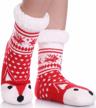 fuzzy winter slipper socks for kids: cozy, soft and warm christmas socks with thick fleece lining for boys and girls by fnovco logo