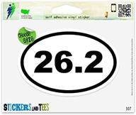 🏃 26.2 oval marathon run vinyl car bumper window sticker - 3x2 inches логотип