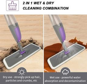 img 3 attached to 🧹 HOMSIER Spray Mop for Floor Cleaning - 550ML Bottle, 3 Washable Pads for Wet Dry Microfiber Mopping on Wooden Laminate, Tile & Marble Flooring