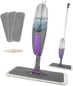 img 4 attached to 🧹 HOMSIER Spray Mop for Floor Cleaning - 550ML Bottle, 3 Washable Pads for Wet Dry Microfiber Mopping on Wooden Laminate, Tile & Marble Flooring