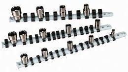 img 1 attached to 🔧 Organize Your Sockets with the 3 Piece 1/4", 3/8", and 1/2" Socket Holders Rail Set