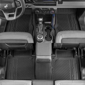 img 2 attached to 🚗 Maxzina Fit 2021 2022 Ford Bronco All-Weather TPE Floor Mats & Trunk Mat Set - Compatible and Ideal 2022 Bronco Accessories 4 Door (Rear Trunk Mat + Floor Mats)