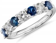 voss+agin 14k white gold 7 stone sapphire and diamond ring.50ctw logo