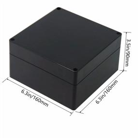img 3 attached to Waterproof Junction Box - Zulkit Project Box For Electronics - Black ABS Plastic Enclosure - 6.3 X 6.3 X 3.5 Inch (160 X 160 X 90 Mm) - Pack Of 1 - IP65 Dustproof Electrical Box