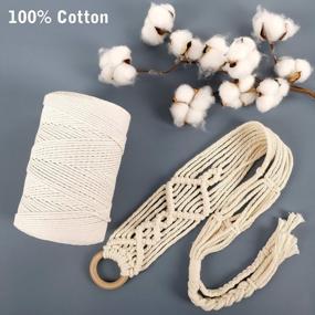 img 2 attached to 🧶 QUEFE 3mm x 437 Yard Natural 4 Strand Cotton Macrame Cord - Ideal for Wall Hanging, Plant Hangers, Knitting, and Decorative Projects