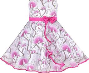 img 1 attached to 🌸 Adorable Sleeveless Girls Clothing: Purple Ribbon Ruffle Floral Dresses