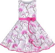 🌸 adorable sleeveless girls clothing: purple ribbon ruffle floral dresses logo