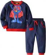 adorable baby boy clothing set: long sleeve sweatshirt and pants outfit in blue - size 5t logo
