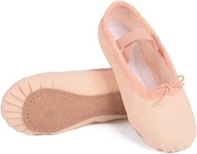 img 4 attached to Ambershine Ballet Toddlers Women，Canvas Slippers Girls' Shoes : Flats