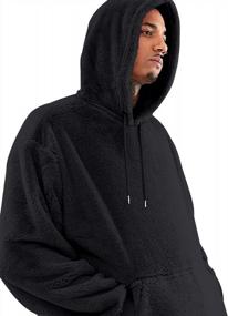 img 3 attached to Men'S Sherpa Hoodie Pullover Fleece Sweatshirt Outwear S-XXL With Soft Plush Lining