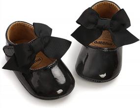 img 2 attached to Adorable Anti-Slip Mary Jane Flats For Baby Girls - Perfect For Weddings And Dress-Up!