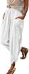 utcoco womens casual baggy elastic waist relaxed fit cotton linen beach harem pants logo