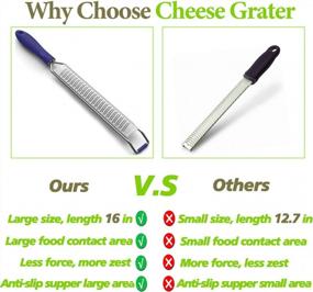 img 1 attached to Stainless Steel Citrus Zester & Cheese Grater - Razor-Sharp Blades For Parmesan, Lemon, Ginger, Garlic, Nutmeg & More Fruits/Vegetables - Protective Cover Included (Purple)