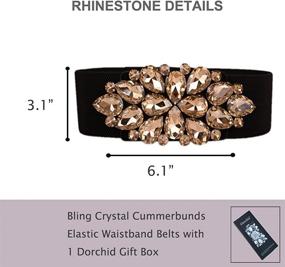 img 2 attached to Dorchid Rhinestone Crystal Elastic Cummerbund Women's Accessories - Belts