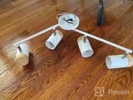 img 1 attached to E26 4-Light Adjustable Track Lighting Kit With Metal & Wood Shade - Perfect For Living Room, Kitchen Or Utility Room (White) review by Johnny Price