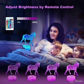 img 1 attached to 🐴 Horse Gifts Night Lights for Kids - Remote Control &amp; Smart Touch Horse Lamp for Kids Room Decor - 16 Colors Changing Dimmable Horse Toys - Ideal for 1 2 3 4 5 6 7 8 Year Old Boys and Girls - Perfect Horse-Themed Gift