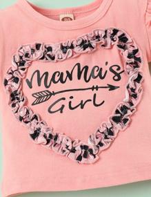 img 1 attached to Adorable Toddler Baby Girl'S Clothes Set: Daddy'S Mama'S Girl T-Shirt, Shorts, And Headband - Perfect For Summer Outfits (3Pcs)