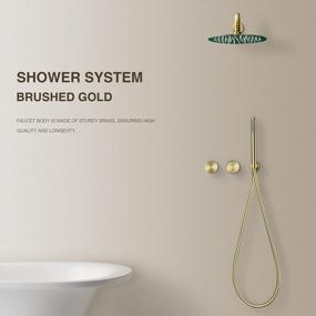 img 3 attached to Upgrade Your Shower Experience With TRUSTMI 10 Inch Rainfall Shower System In Brushed Gold - Complete Faucet Set With 3 Functions And Handheld Head