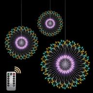 handsonic firework night light upgrade 4 colors with 198 lamp beads, dandelion lamp remote control led, 8 modes starburst lights waterproof, fantasy gardening lights for family party logo