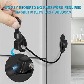 img 3 attached to 🔒 JIAN BOLAND Fridge Lock, Child/Baby Security Cabinets Limit Lock Refrigerator Lock - Magnetic Key for Safe Drawer and Window Closure - No Passwords or Extra Keys Required (2 Pack Black)