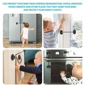 img 2 attached to 🔒 JIAN BOLAND Fridge Lock, Child/Baby Security Cabinets Limit Lock Refrigerator Lock - Magnetic Key for Safe Drawer and Window Closure - No Passwords or Extra Keys Required (2 Pack Black)