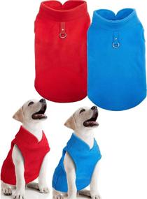 img 4 attached to 🐶 Cozy and Stylish: 2-Piece Small Dog Pullover Fleece Jacket Set with Leash Ring - Ideal Dog Winter Sweater and Jacket Combo