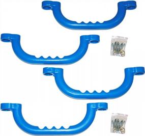 img 1 attached to Set Of 4 Blue Safety Hand Grips For Playsets, 10 Inches In Length For Kids - KIDWISE