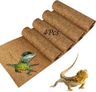 pinvnby reptile carpet, bearded dragon coconut fiber mat, lizard terrarium liner pads, tortoise bedding supplies for gecko, snake, chameleons (4 sheets / 19.7x11.8x0.4inches) логотип