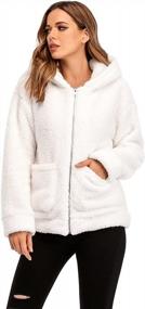 img 1 attached to Women'S Plaid Faux Fleece Coat - Long Sleeve Lapel Shearling Shaggy Jacket