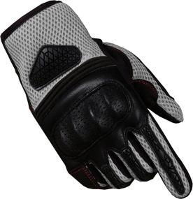 img 1 attached to 🧤 AirTrek Men's Premium Leather Motorcycle Gloves: Touchscreen, Ventilated, Knuckle Armor, Palm Slider Padding - Grey (Size S)