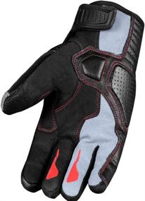 img 3 attached to 🧤 AirTrek Men's Premium Leather Motorcycle Gloves: Touchscreen, Ventilated, Knuckle Armor, Palm Slider Padding - Grey (Size S)