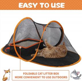 img 2 attached to Orange Pet Enclosure Tent With Foldable Litter Box And Carry Bag - Ideal For Cats And Small Animals For Outdoor Use