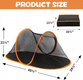 img 3 attached to Orange Pet Enclosure Tent With Foldable Litter Box And Carry Bag - Ideal For Cats And Small Animals For Outdoor Use