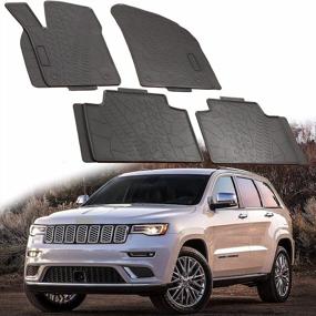 img 4 attached to Protect Your Jeep Grand Cherokee 2017-2020 With EnRand Rubber Slush Floor Mats- All Weather Front And Rear Seat Accessories Set