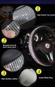 img 1 attached to 🚗 BLVD-LPF OBEY YOUR LUXURY Steering Wheel Cover: Crystal Bling Ring for Auto Start Engine Ignition Button Key in Pu Leather, Black Color