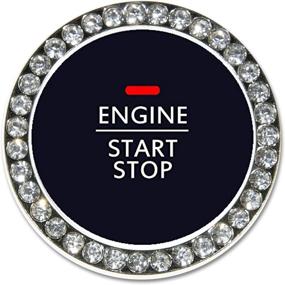img 2 attached to 🚗 BLVD-LPF OBEY YOUR LUXURY Steering Wheel Cover: Crystal Bling Ring for Auto Start Engine Ignition Button Key in Pu Leather, Black Color