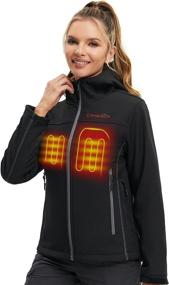 img 4 attached to Сохраняйте тепло зимой с женской курткой с подогревом CONQUECO Slim Fit Electric Hoodie Jacket