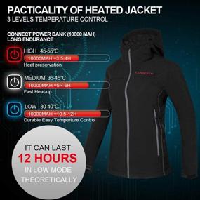 img 1 attached to Сохраняйте тепло зимой с женской курткой с подогревом CONQUECO Slim Fit Electric Hoodie Jacket