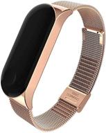 🔗 premium metal strap for xiaomi mi band 6/5/4/3 - stylish smart watch wristbands replacement logo