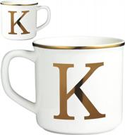 personalized 16 oz ceramic coffee mug with monogram - perfect gift for office and home use, available in letter k from miicol logo