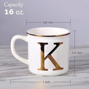 img 1 attached to Personalized 16 Oz Ceramic Coffee Mug With Monogram - Perfect Gift For Office And Home Use, Available In Letter K From Miicol