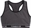 tomboyx racerback bra: cotton comfort bralette for women, wireless no-padding low-impact (3xs - 6x) logo