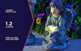 img 2 attached to Преобразите свой сад с помощью солнечного светодиодного сказочного декора Moonrays Angel со светящимся голубем