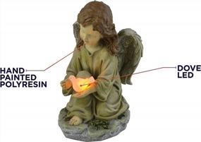 img 1 attached to Преобразите свой сад с помощью солнечного светодиодного сказочного декора Moonrays Angel со светящимся голубем