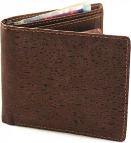 img 2 attached to Boshiho RFID Blocking Vegan Cork Wallet, Slim Bifold Coin Purse Eco Friendly Men And Women Gift (Dark Brown)